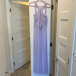 David’s Bridal Iris Long Mesh Y Neck Bridesmaid Gown - Size 8